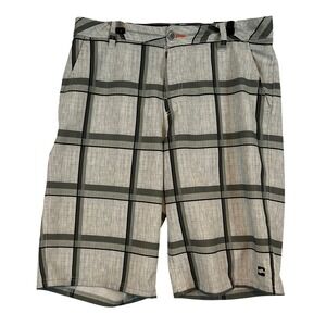 Tony Hawk Mens Plaid Hybrid Amphib Shorts Sz 34 Skate Surf Wet Dry Tech Pocket